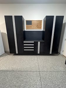 Black Garage Storage Solutions, custom garage cabinets in Colorado Springs